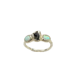 Ring 2 Opale-Turmalin,Silber999, Größe 53