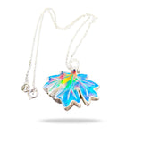 Aurora Opal Anhänger,geschnitztes Ahornblatt, Silber999