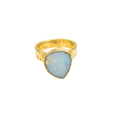 Ring australischer Opal, Gold plattiert, Größe 54