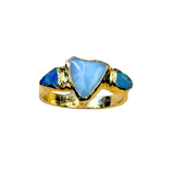 Ring mit 3 australischen Opalen, Gold, Größe 60