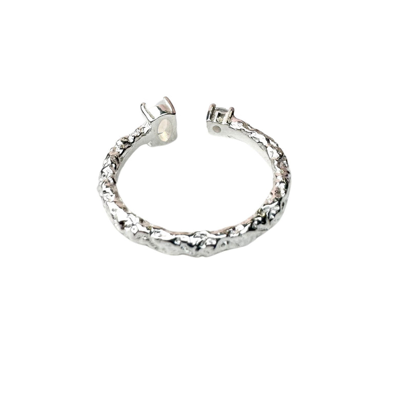 Ring Mondstein-Zirkonia  Silber925, verstellbar