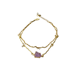 Armband mit Amethyst, Silber925 - Gold plattiert