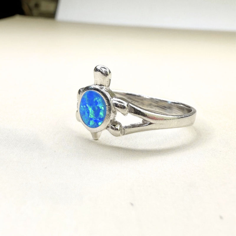 Ring Schildkröte Opal, Silber, verschiedene Größen, 56/58/59/60/61