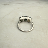 Ring Moosachat, Größe 54, Silber925
