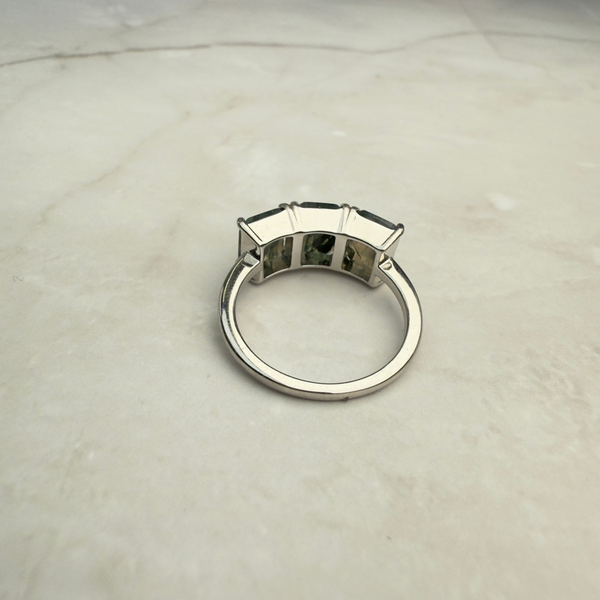 Ring Moosachat, Größe 54, Silber925