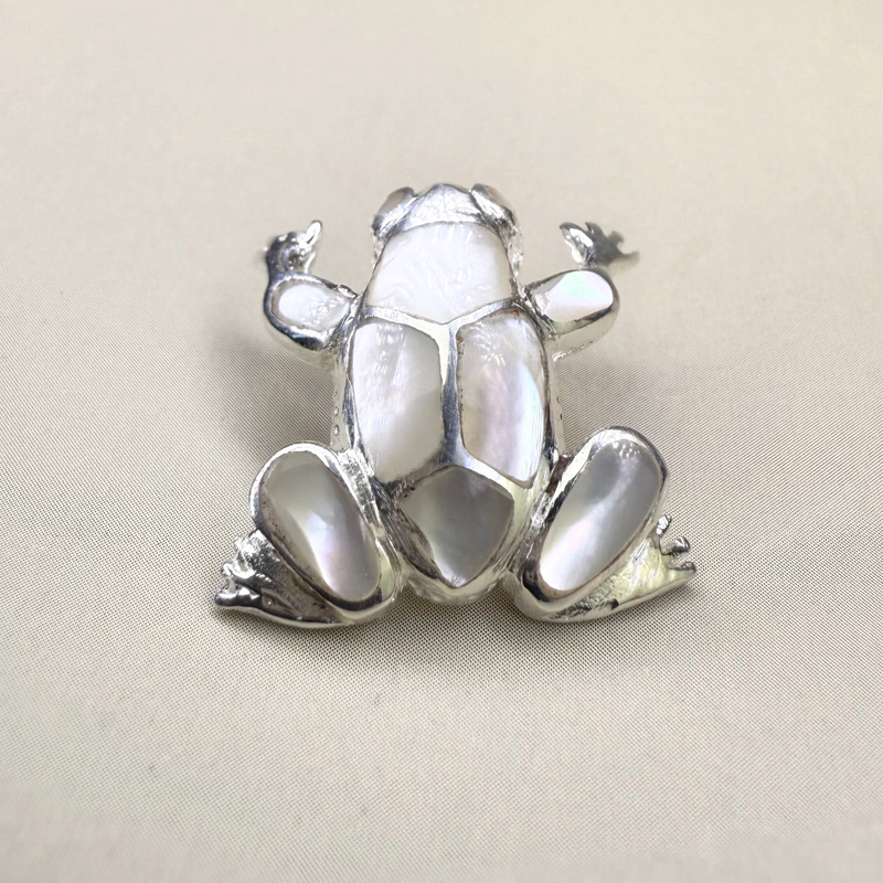 Anhänger Frosch, Perlmutt, Silber925