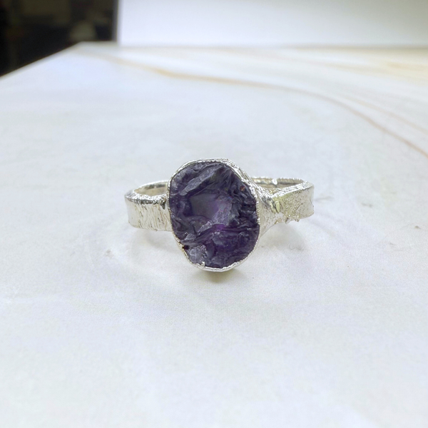 black raw crystal opal pendant with chain, silver 999