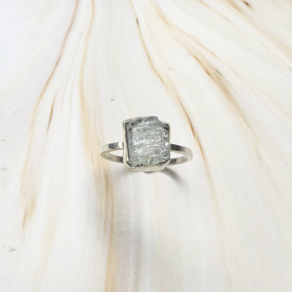 black raw crystal opal pendant with chain, silver 999