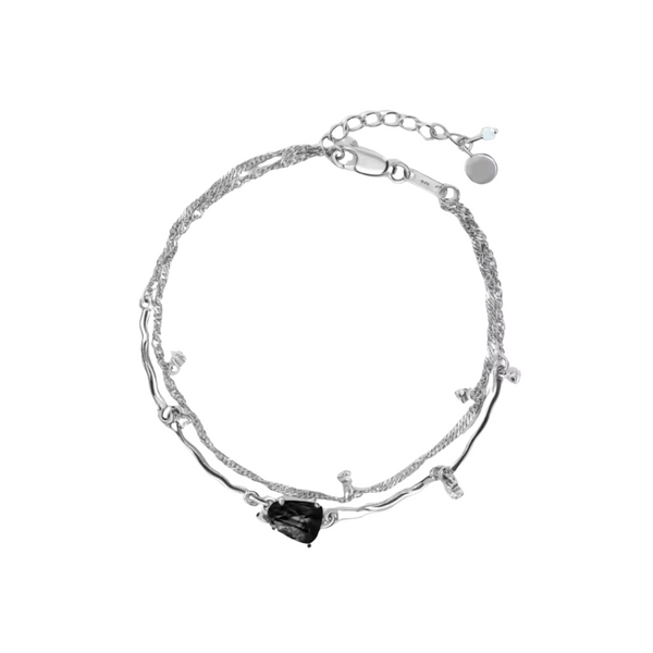 Armband mit Obsidian, Silber925