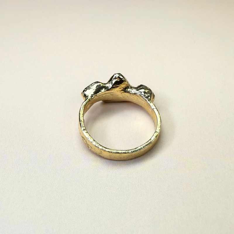 Ring mit 3 australischen Opalen, Gold, Größe 60