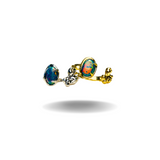 Vergoldeter Ring mit Feueropal – 925 Silber mit 24k Goldplattierung, verstellbar & handgemacht