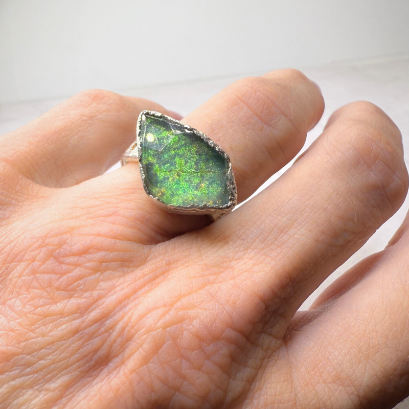 Ring Monarch Opal, Silber, Größe 54, UNIKAT