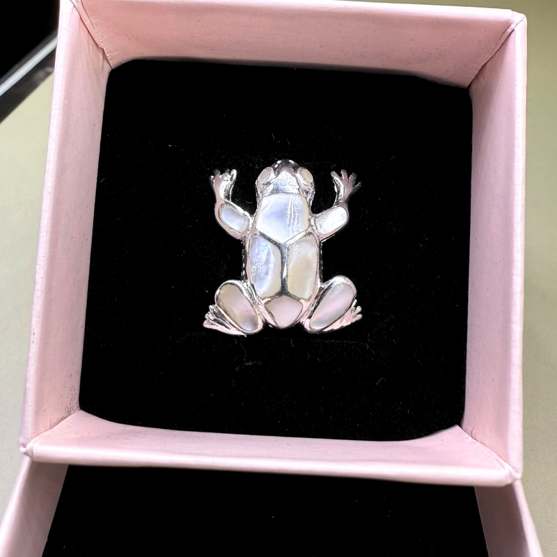 Anhänger Frosch, Perlmutt, Silber925