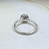 Ring Mondstein, Silber, Größe 52