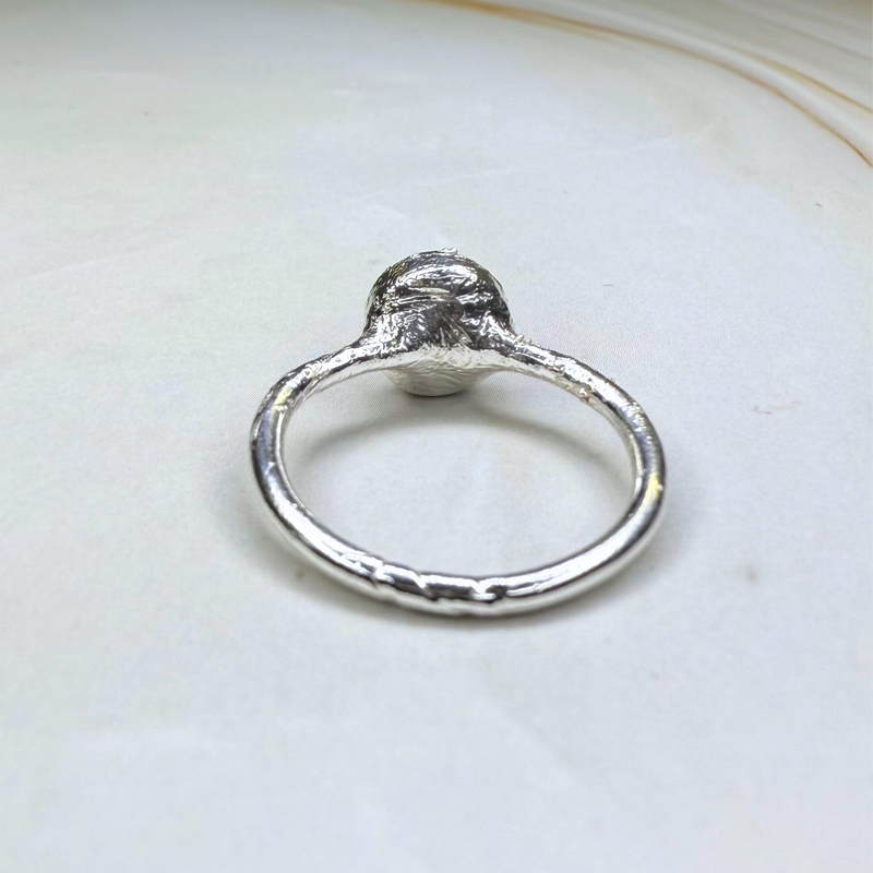 Ring Mondstein, Silber, Größe 52