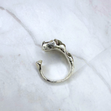 Ring mit 3 australischen Roh Opalen, präsent, Silber, verstellbar