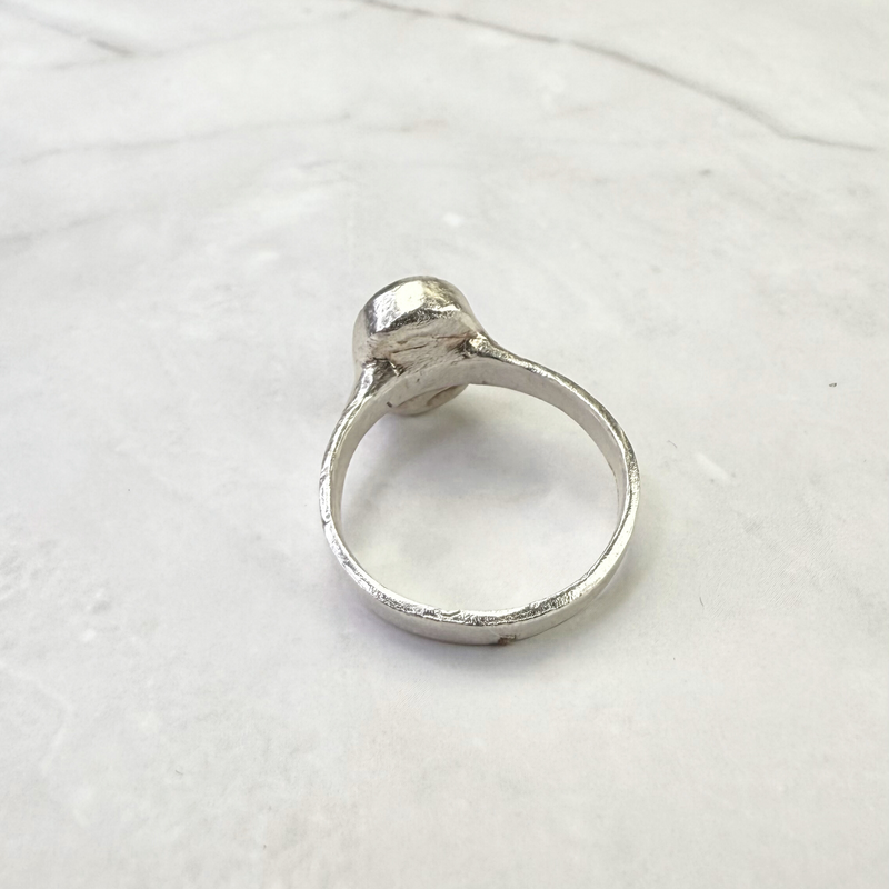 Ring australischer Opal, Silber, Größe 61