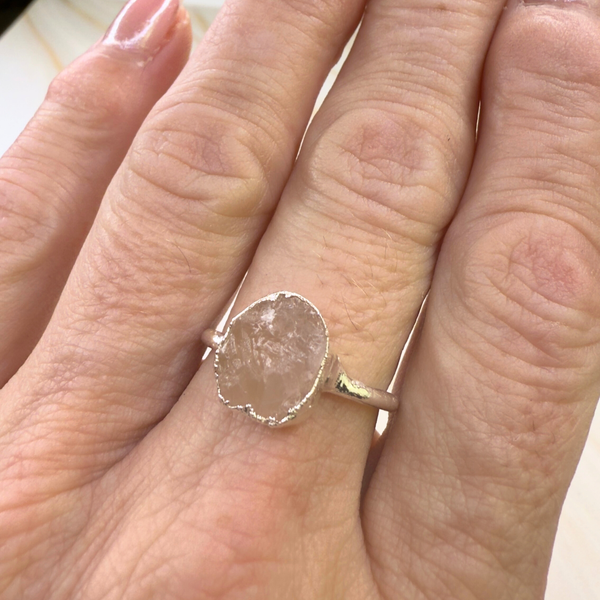 black raw crystal opal pendant with chain, silver 999