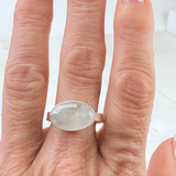 Ring Großer Mondstein, Silber, Größe 61