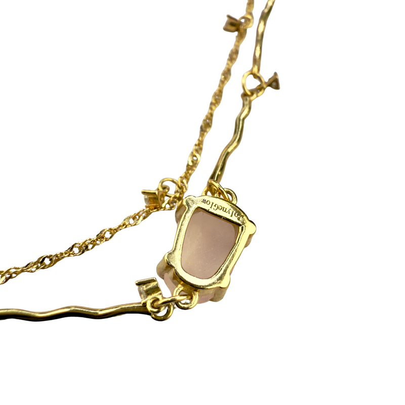 Armband mit Rosenquarz, Silber925 - Gold plattiert