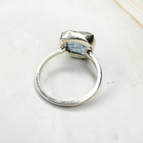 Ring roh Aquamarin, Silber, Größe 50