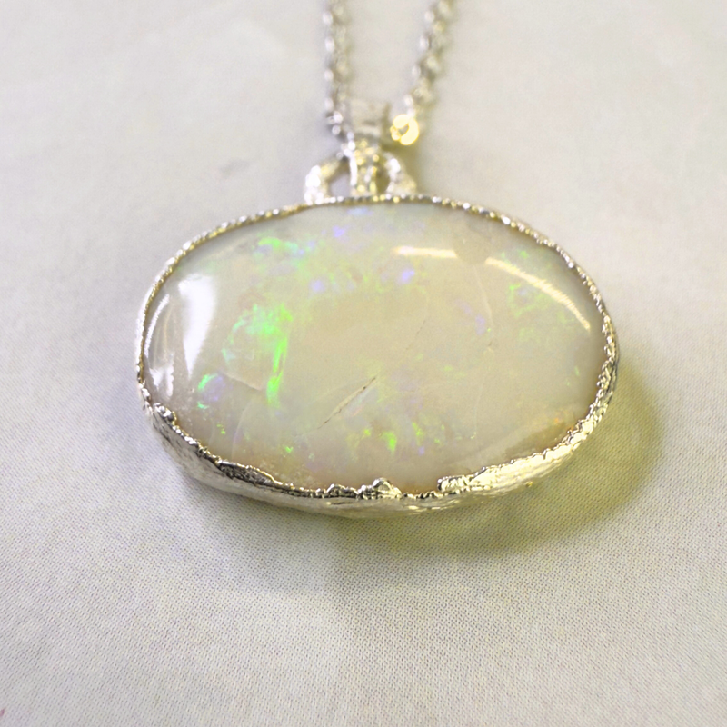 Anhänger Australischer Opal, Silber999