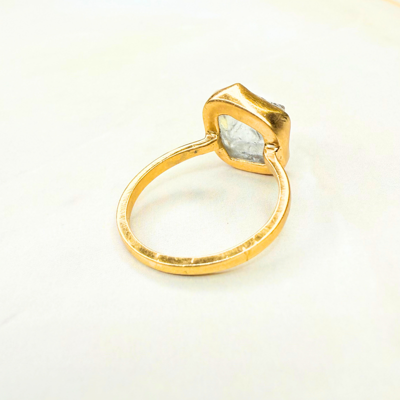 black raw crystal opal pendant with chain, silver 999