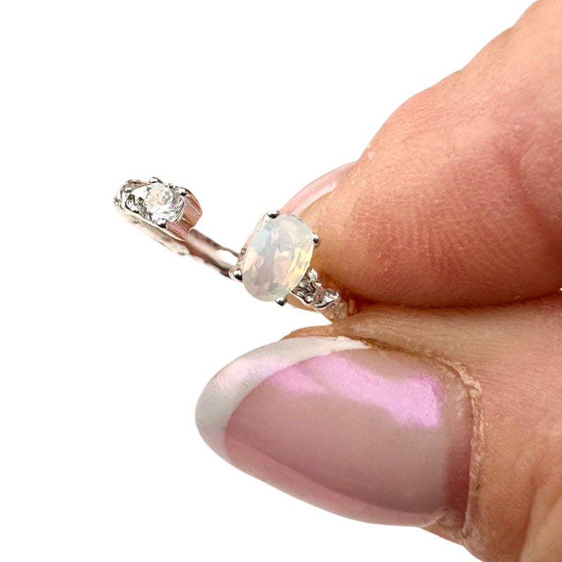Ring Mondstein-Zirkonia  Silber925, verstellbar