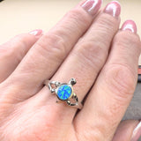 Ring Schildkröte Opal, Silber, verschiedene Größen, 56/58/59/60/61