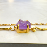 Armband mit Amethyst, Silber925 - Gold plattiert