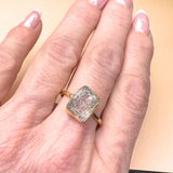 Ring roh Aquamarin, Gold, Größe 60