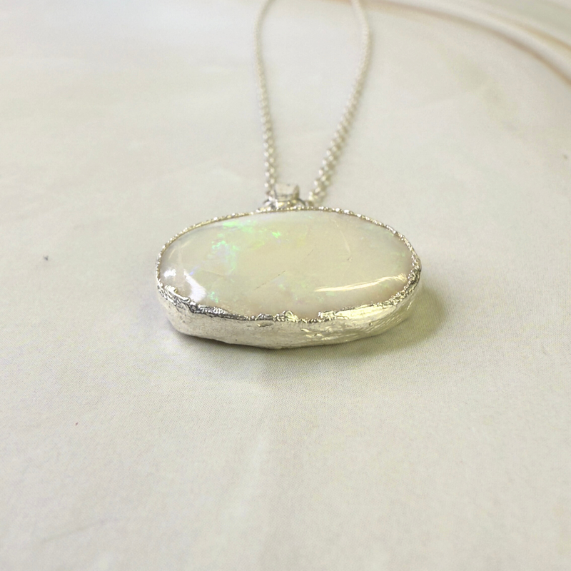 Anhänger Australischer Opal, Silber999