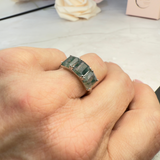 Ring Moosachat, Größe 54, Silber925