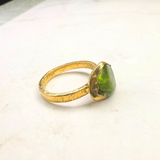 Ring Peridot, Silber, Gold, Größe 50