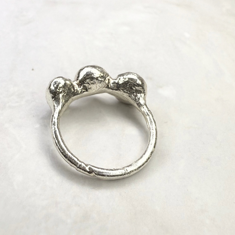 Ring Opal - Saphir - Mondstein, Silber999, Größe 53