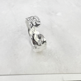 Ring mit weißen Zirkonia, Silber925, verstellbar