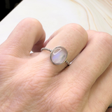 Ring Mondstein, Silber925, verstellbar durch Ringschiene