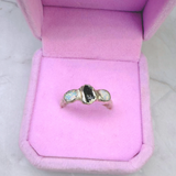 Ring 2 Opale-Turmalin,Silber999, Größe 53