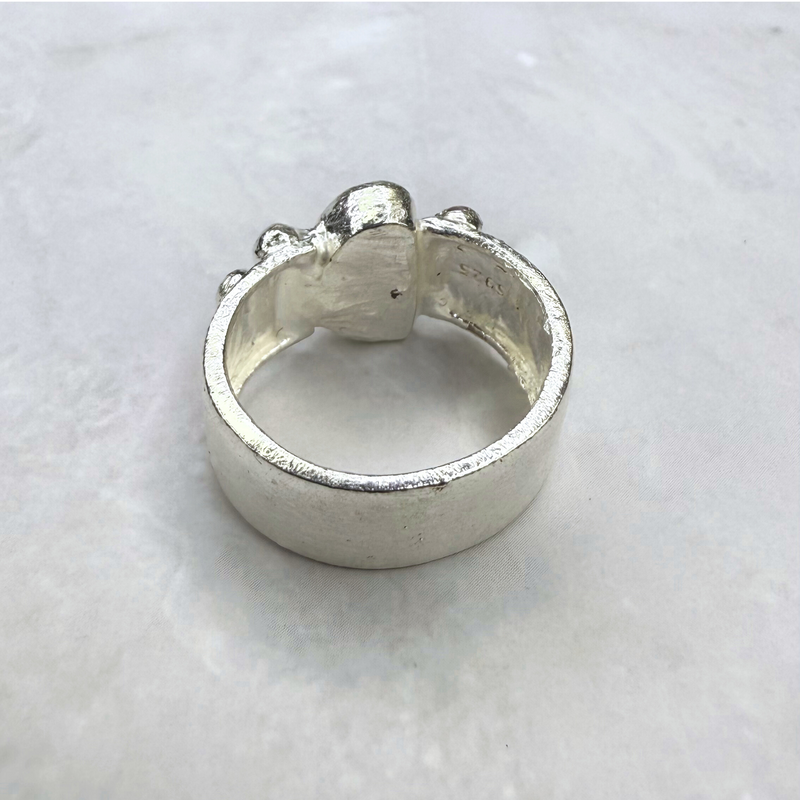 Ring breit australischer Opal-Turmalin, Silber999, Größe 55