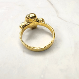 Ring australischer Opal - Mondsteine, Gold plattiert, Größe 59