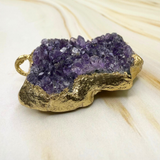 Amethyst Druse, Silber999 und 24k Gold plattiert, UNIKAT