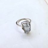 Ring roh Aquamarin, Silber, Größe 51