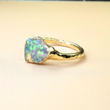 Ring Roh Opal aus Mexiko, Gold, Größe 60