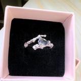 Ring mit Mystik Topas, Silber925, verstellbar