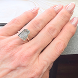 Ring roh Aquamarin, Silber, Größe 51