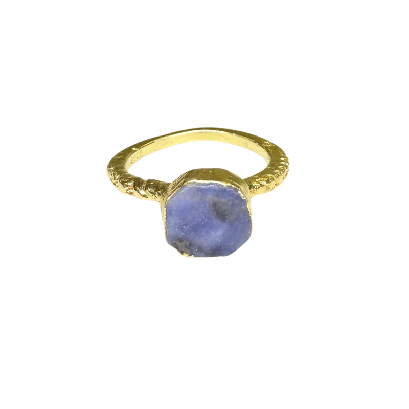 Ring Roh Saphir, Gold, Größe 50