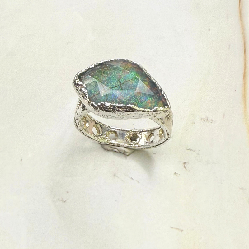Ring Monarch Opal, Silber, Größe 54, UNIKAT