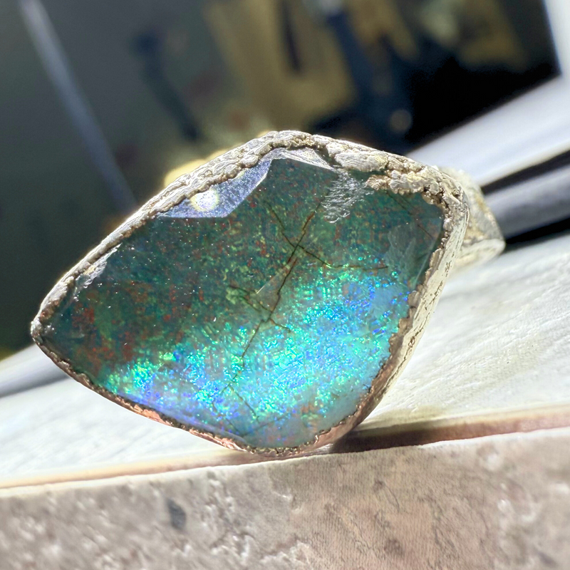 Ring Monarch Opal, Silber, Größe 54, UNIKAT