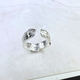 Ring mit weißen Zirkonia, Silber925, verstellbar