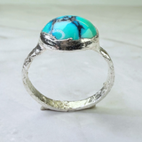 Ring with opals, silver, size 53